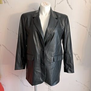 Future Collective Oversized Faux Leather Blazer | XL